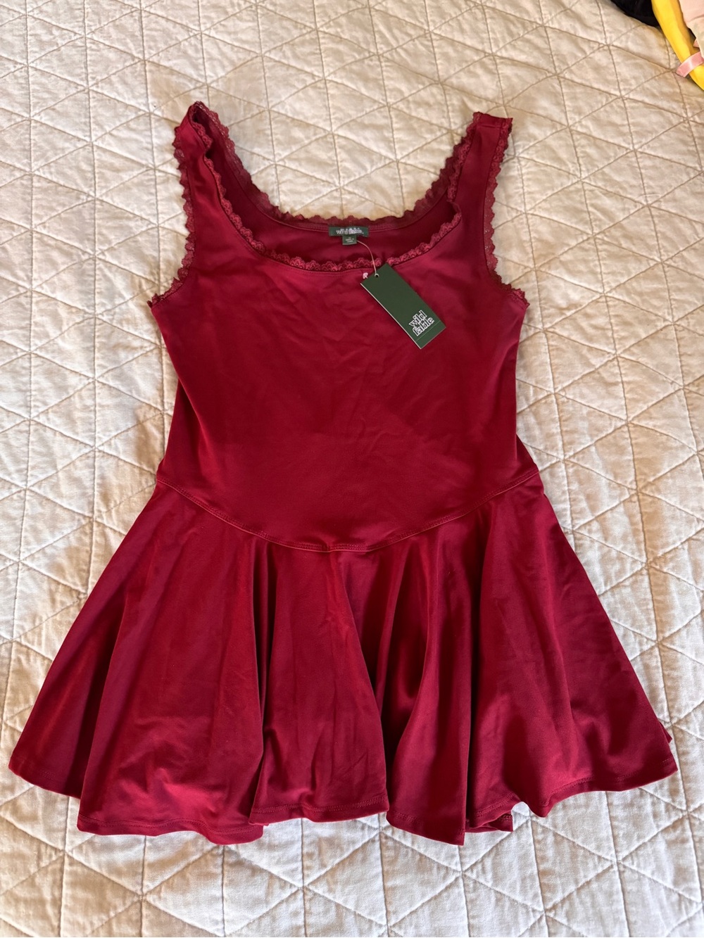 NWT Wild Fable Burgundy Athletic Skort Mini Dress Medium